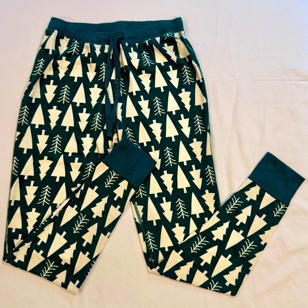Hanna Andersson Pajama Pants Womens Small Christmas Winter Green Joggers Bottoms